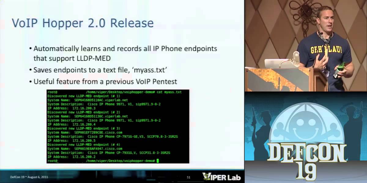 DEF CON 19 Hacking Conference Presentation By   Jason Ostrom   VoIP Hopping the Hotel Attacking the