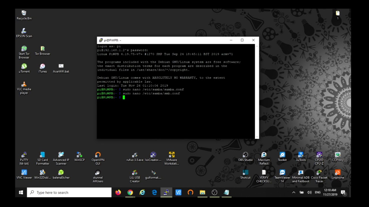 NAS - Samba on Raspberry Pi 3B+ running Buster OS