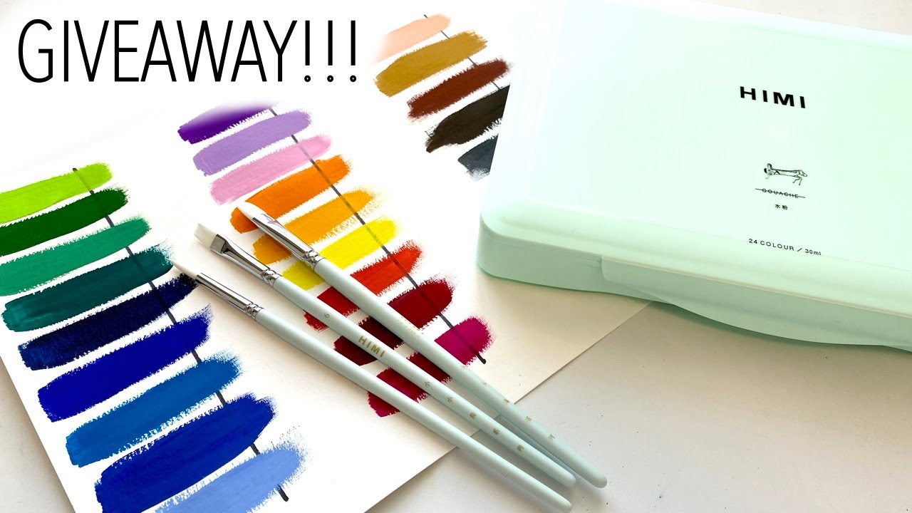 Painting Gouache Flowers - Himi 24 Palette Gouache Set Review