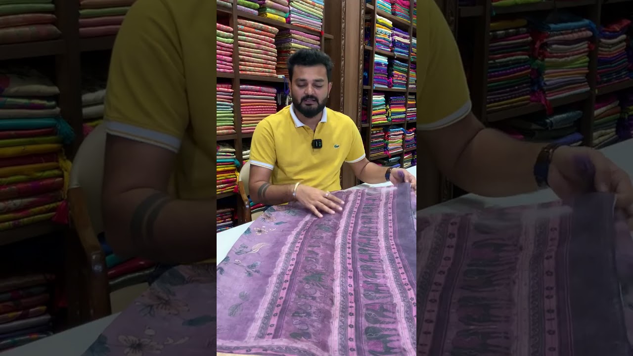 Artistic Dark Floral Linen Saree || 850/- || COD Available