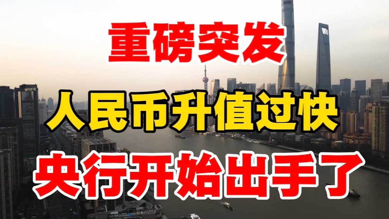 重磅突发！人民币升值过快，央行开始出手了！向松祚教授：人民币不会大幅升值！