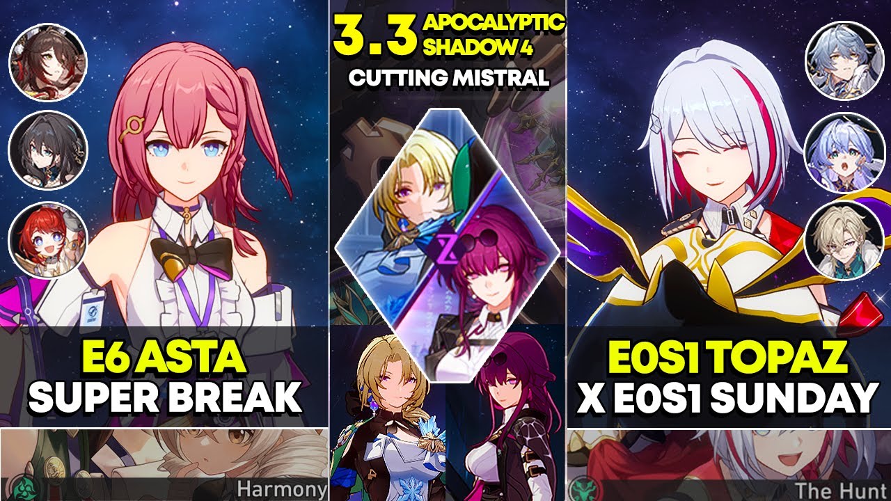 E6 Asta Super Break & E0S1 Topaz x Sunday | Apocalyptic Shadow 4 | Honkai Star Rail 3.3