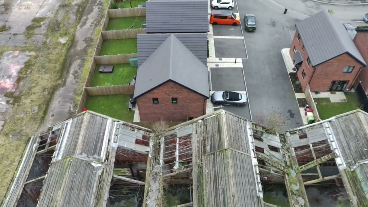 Horwich Loco works still a bit standing after all this time, looks strange surrounded by new houses