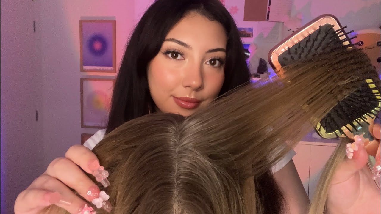 ASMR with hair 💤 my hair, a wig, and a toupee 😴 the tingles get more and more INTENSE