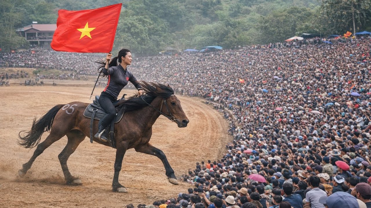CẢ NGÀN NGƯỜI ĐỔ VỀ CHỢ THỤT – Lễ Hội Đua Ngựa Náo Nhiệt Nhất Tuyên Quang!Chú Ngựa Tiền Tỷ