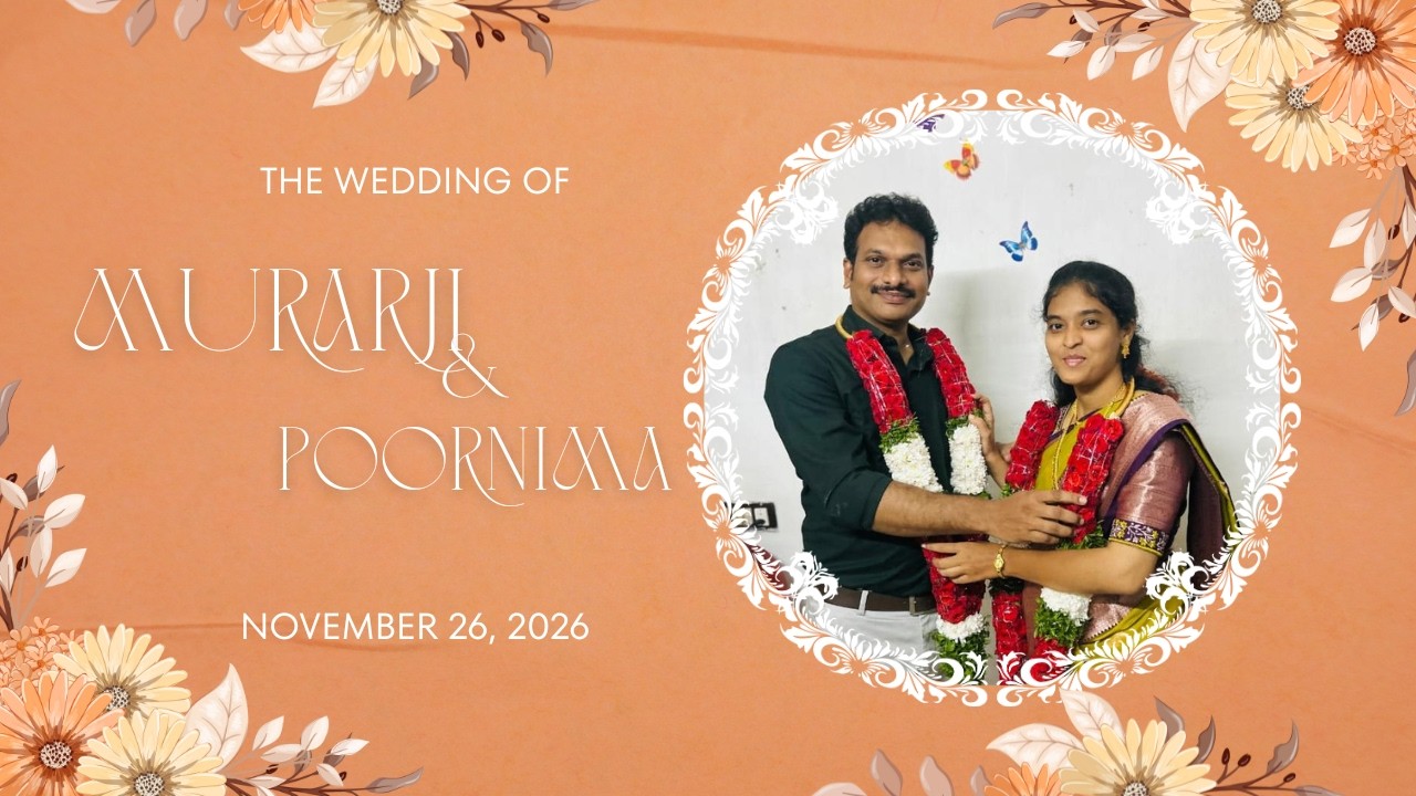 The Wedding Of Murarji And Poornima Part 2 @JLM Central Church  #marriage #weddingvideo