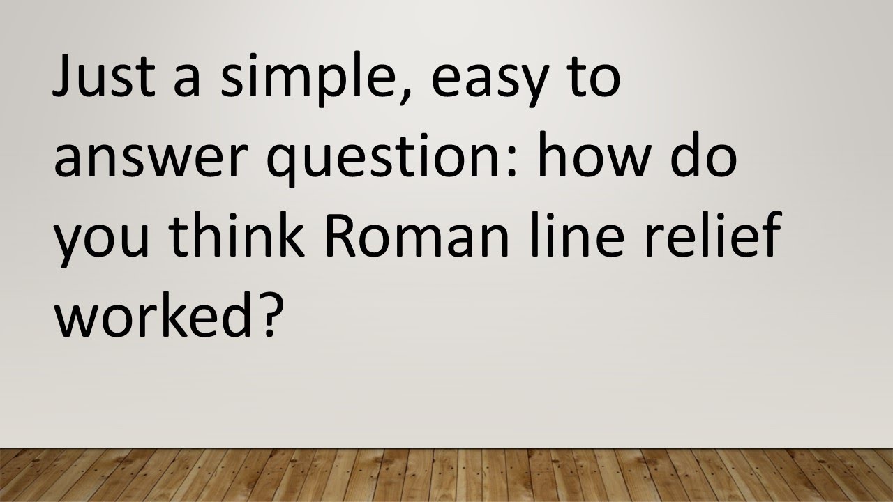 How did Roman line relief work -  an introduction.