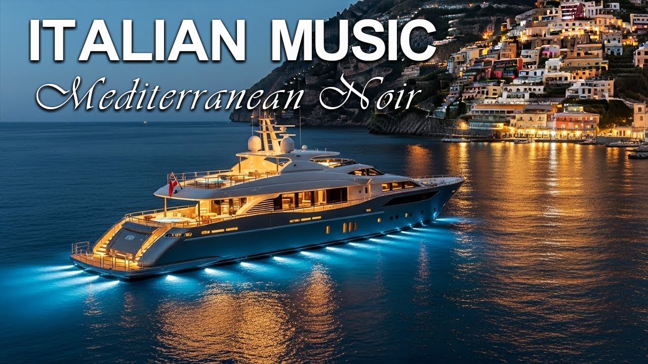 🤍 Mediterranean Horizon | Italian–Santorini Luxury Lounge Music on a Moonlit Cliffside Night