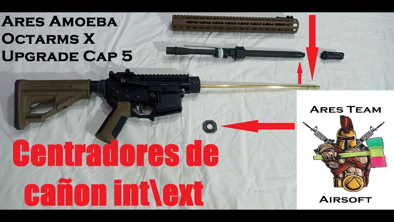 M4 octarms x ares amoeba km15 UPGRADE-Cap4 Centradores cañon externo e interno [ Ares Team Airsoft ]