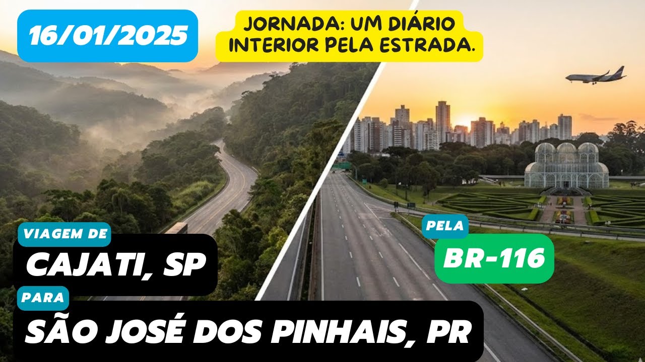 Diário de viagem: Cajati, SP para São José dos Pinhais, PR (BR-116 - 16/01/2025 - parte 17) #road