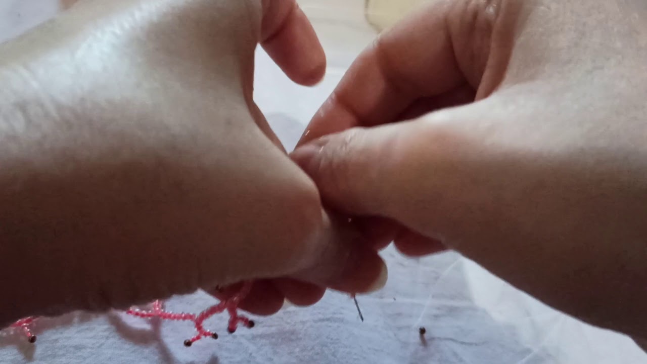 Rametto finto corallo con perline