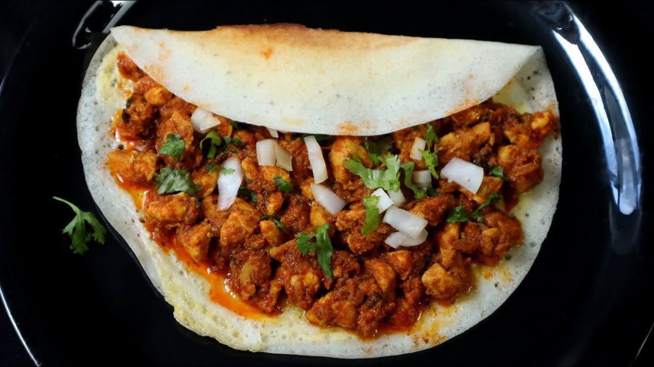 STREET FOOD STYLE CHICKEN MASALA DOSA !!! 👌 Tasty Chicken Dosa Recipe | South Indian Dosa recipe