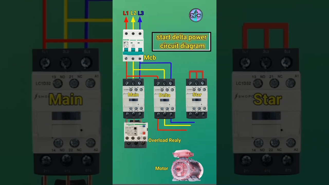 star delta starter control circuit 