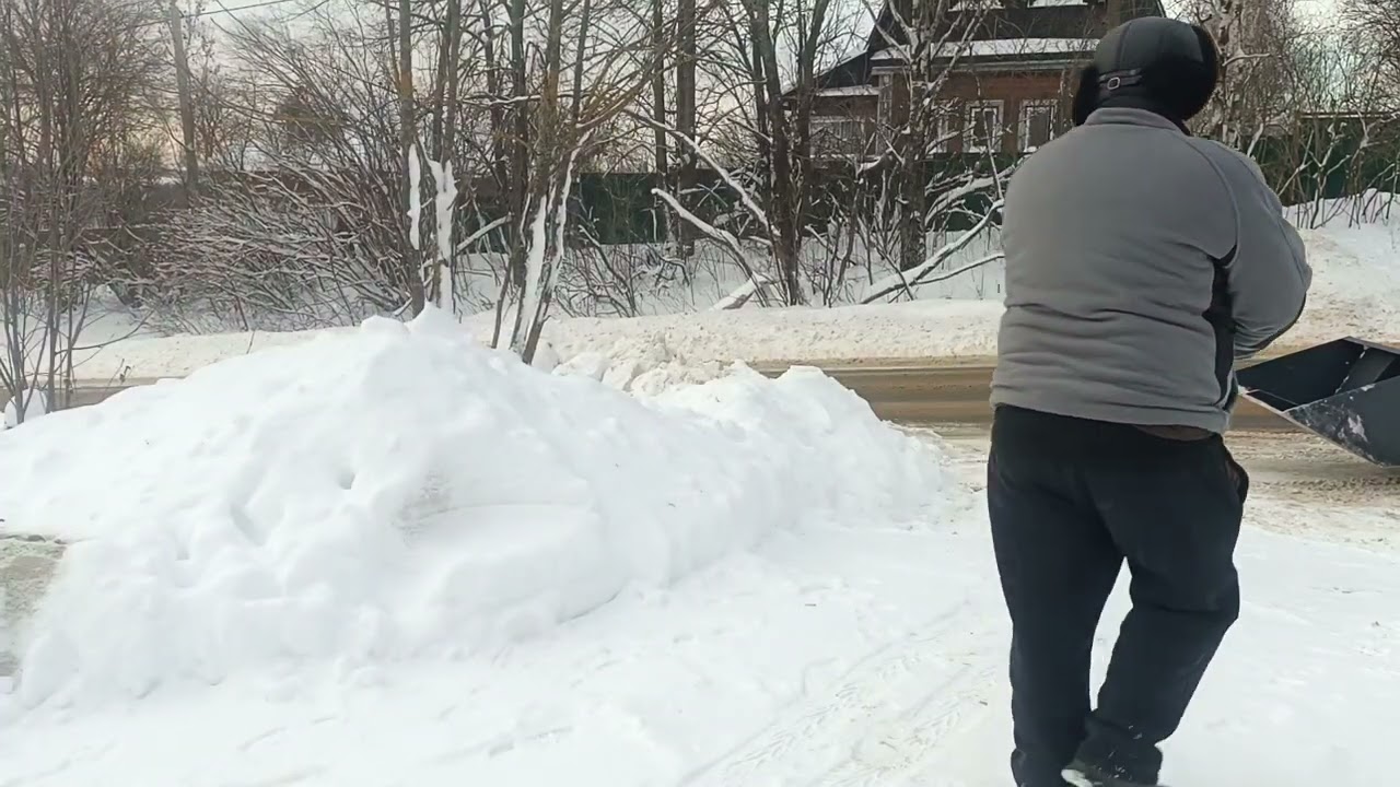мини-погрузчик land digger чистит снег часть первая