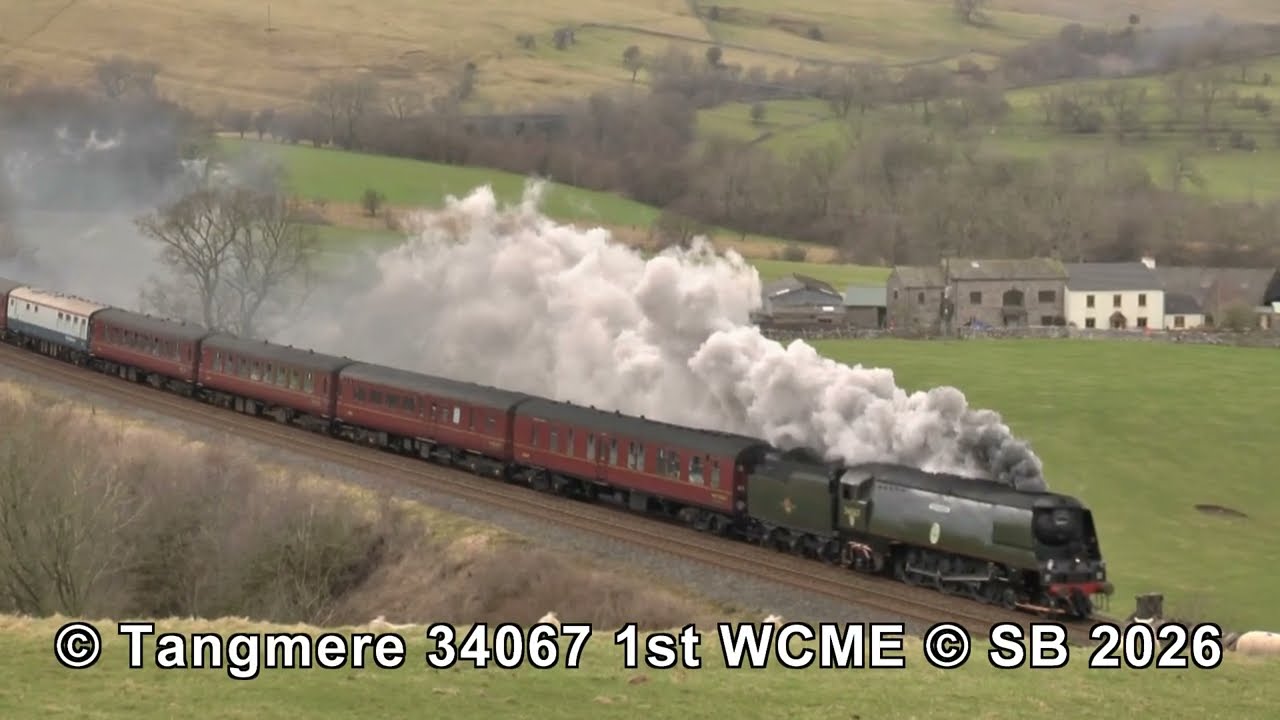 SR 34067 Battle Britain Class Heads the 1st Winter Cumbrian Mountain Express 2026
