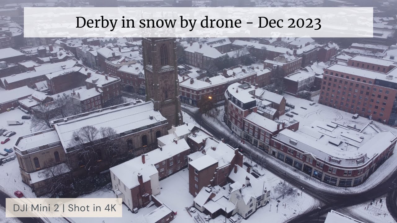 Derby in snow by drone - December 3rd 2023 | 4K