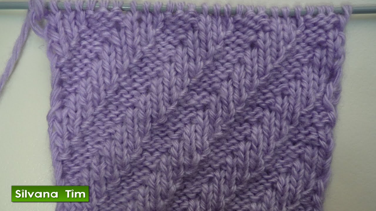 Punto REVERSIBLE en DIAGONAL KNITTING. Tejido con dos agujas / Silvana Tim # 195