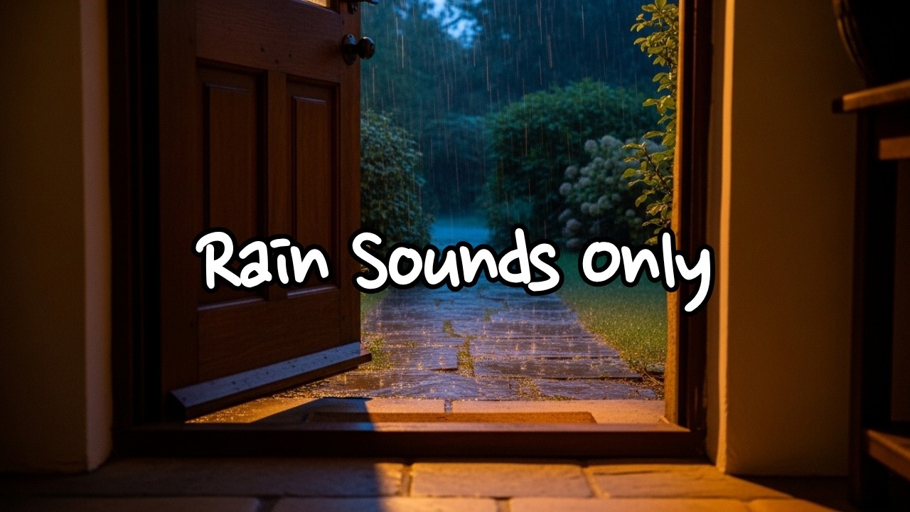 🌧️ Rain Sounds Through an Open Door | Cozy Garden Pathway | 10 Hours