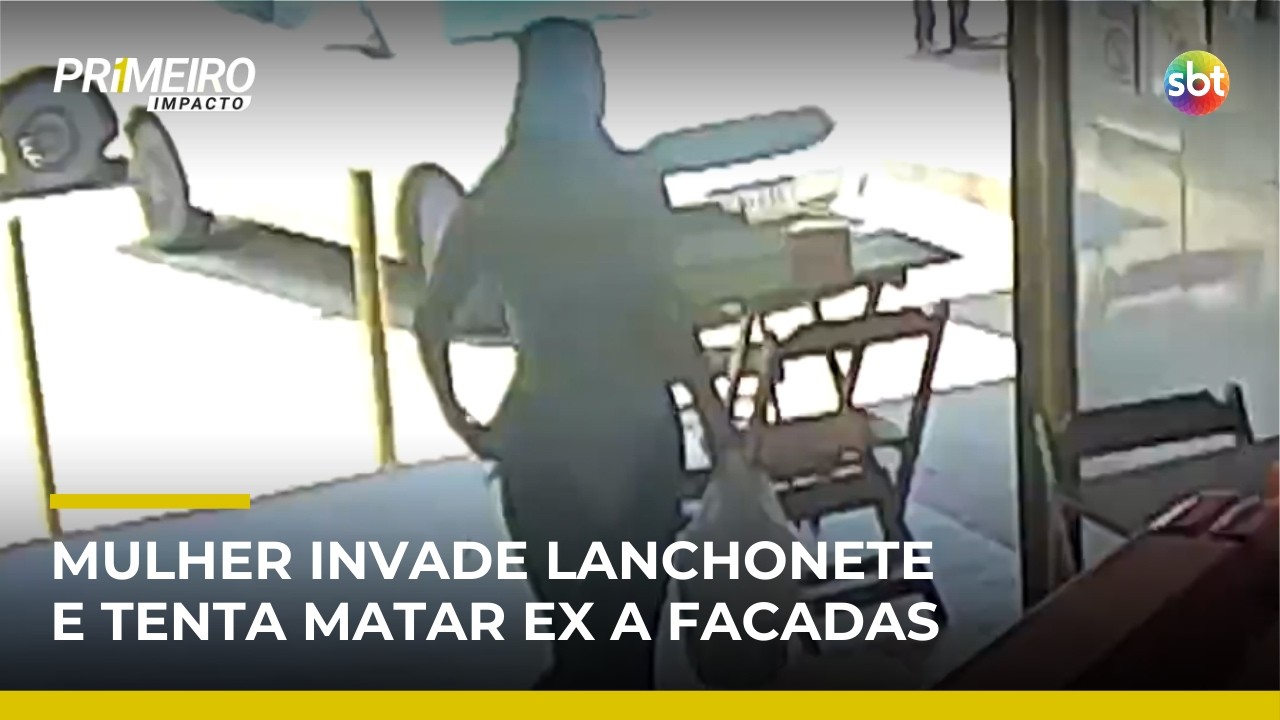 Mulher invade lanchonete e tenta matar ex a facadas após exigir dinheiro | #PrimeiroImpacto