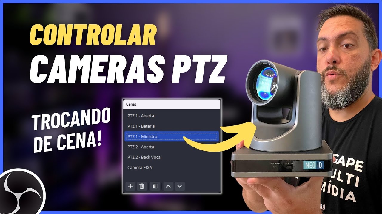 CONTROLE AS CAMERAS PTZ TROCANDO DE CENA NO OBS STUDIO - PTZ Action [GRATIS]