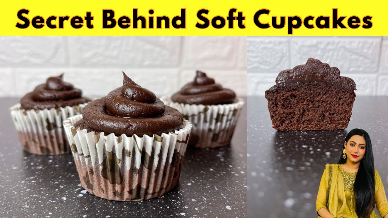 Bakery Style Chocolate Fudge Cupcakes | No Oven No Butter No Beater @Humainthekitchen