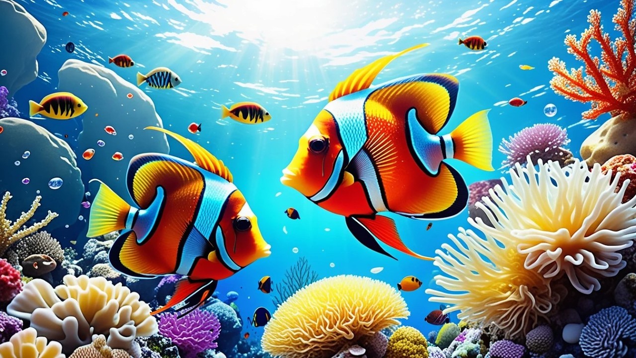 Relaxing Music For Deep Sleep 🌊 4K Aquarium Background - Dive Into The Mesmerizing Coral World