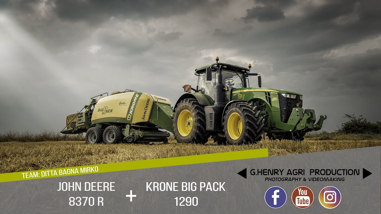 Krone Big PAck 1290 + John Deere 8370R | Imballatura Paglia | Team Bagna