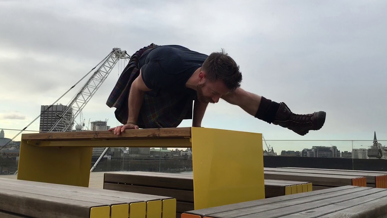 Kilted Yoga on a London Rooftop