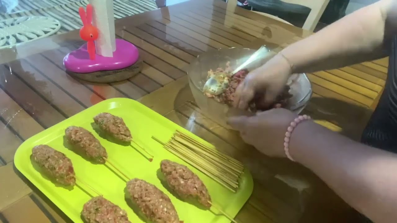 Brochettes de viande hachée (au air fryer)