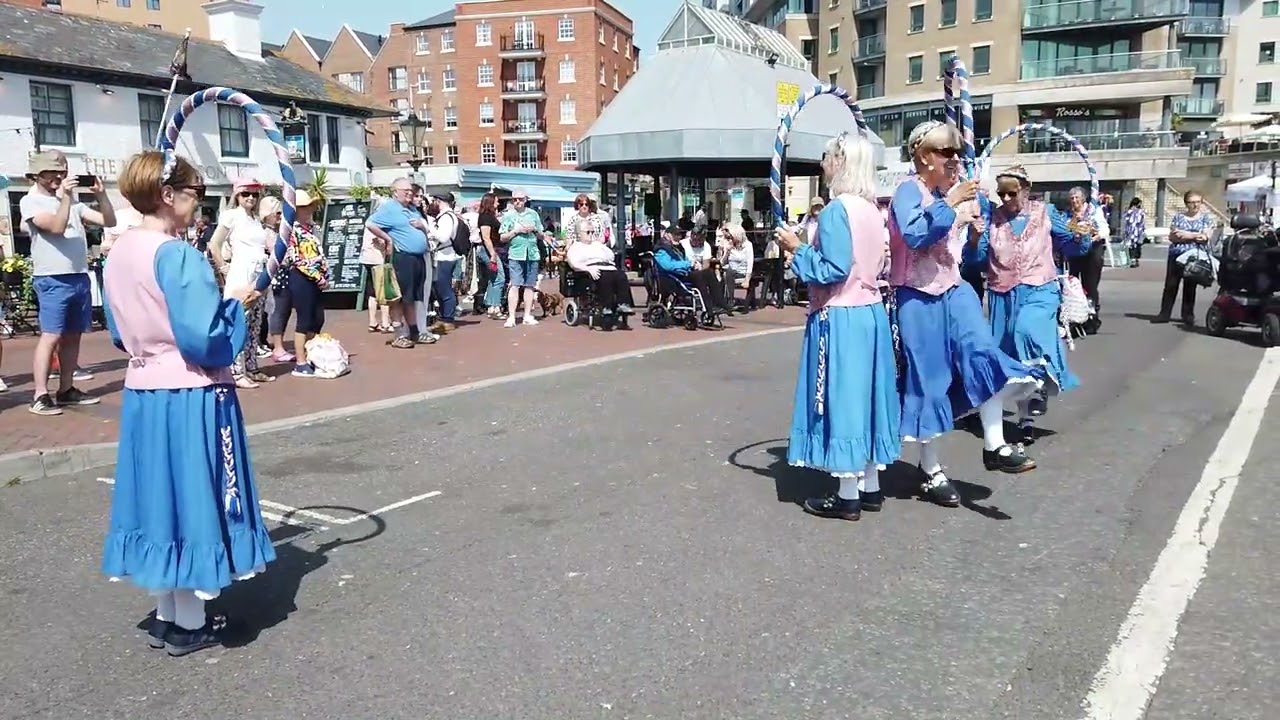 Quayside Cloggies Dancing Blue and Pink
