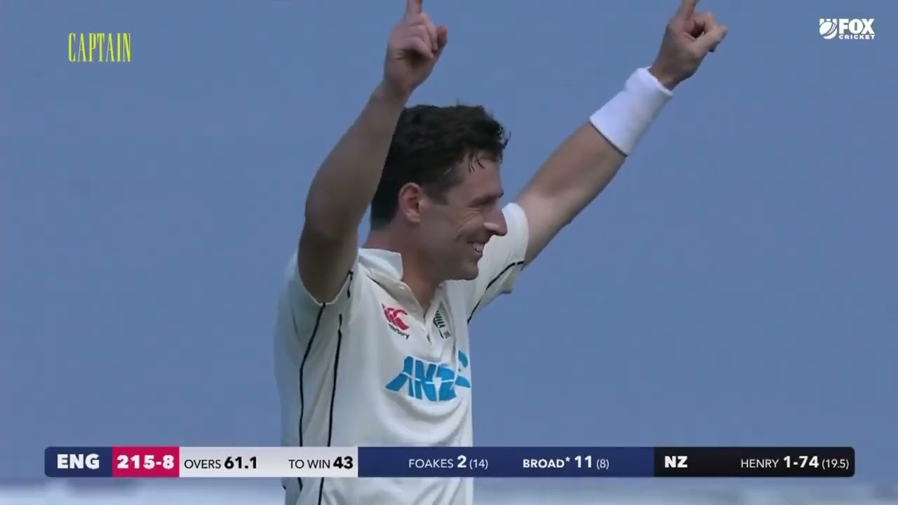 MATT HENRY NZ BOWLER ALL TEST MATCH WICKETS IN HIGH QUALITY🔥