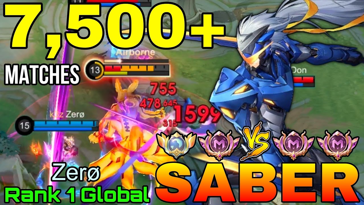 7.500+ Matches Saber VS Supreme Enemies - Top 1 Global Saber by Zer&oslash; - Mobile Legends