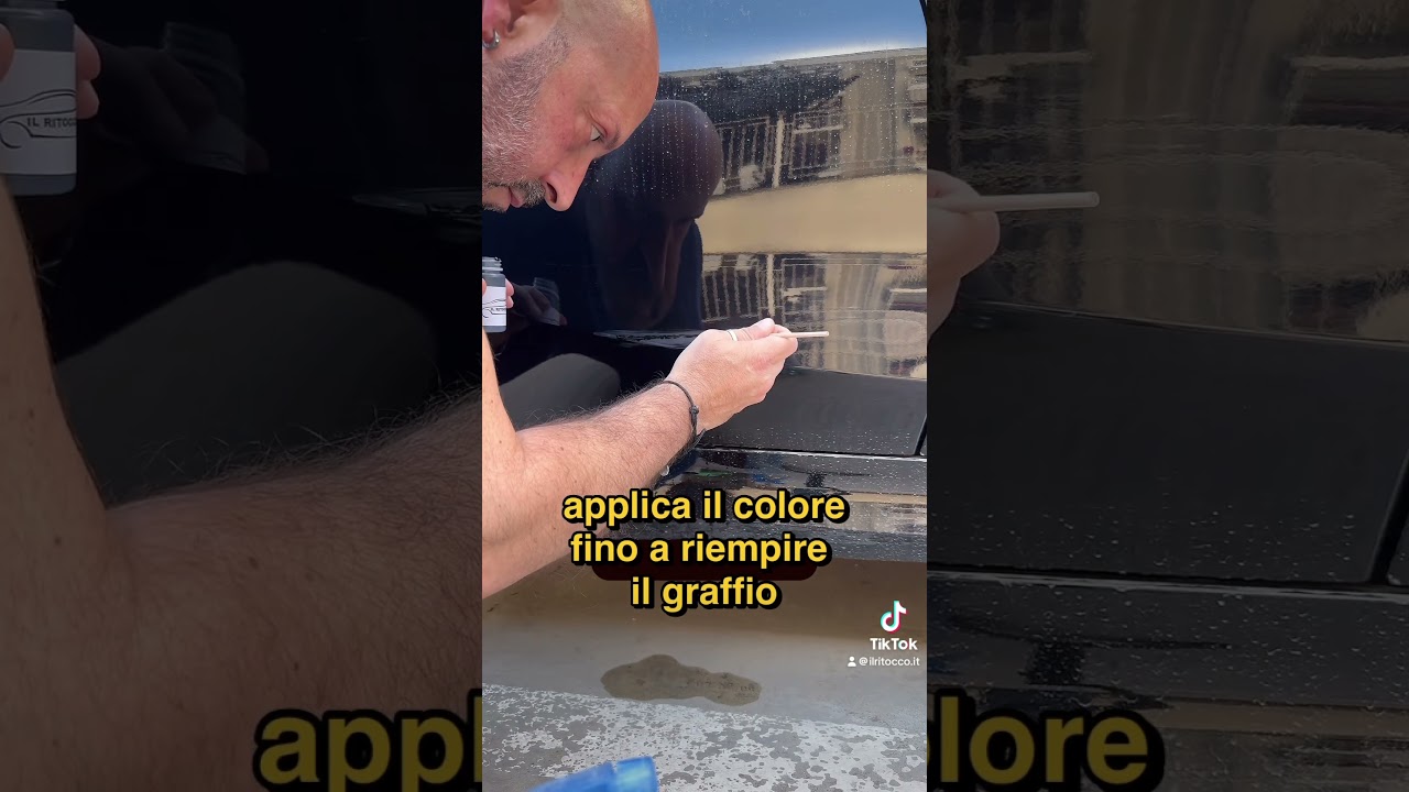 Ritocco vernice auto, graffio porta BMW nero #automobile #cardetailing #faidate