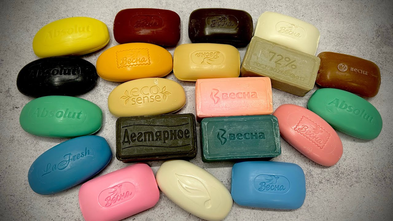 ASMR Soap / Dry soap cutting 🩷🤍🤎💚🧡💙🖤/ Резка сухого мыла Вкесна