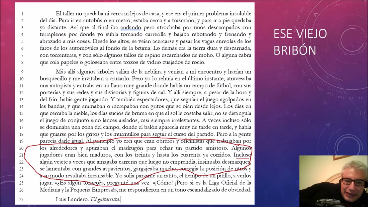 Comentario de texto de El guitarrista, de Luis Landero