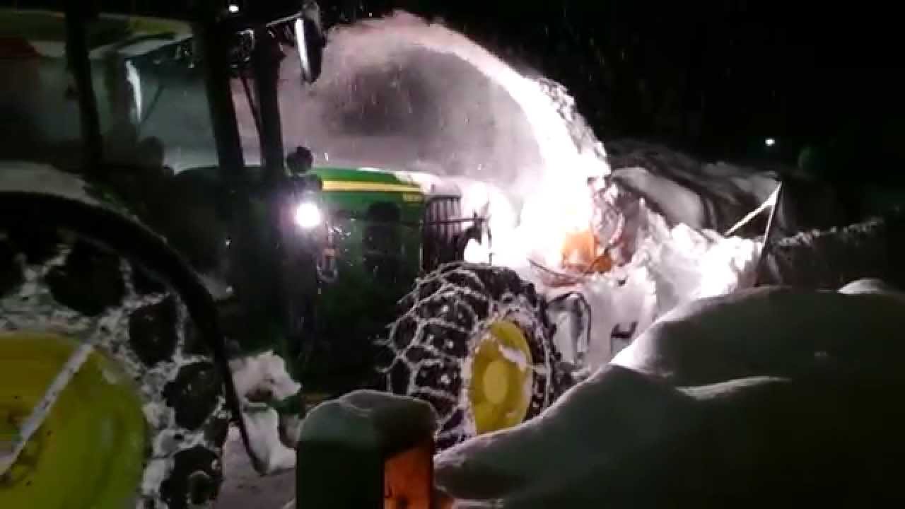 John Deere 6830 mit Springer ( Westa ) Schneefr&auml;&szlig;e Winterdienst Fohlenhof