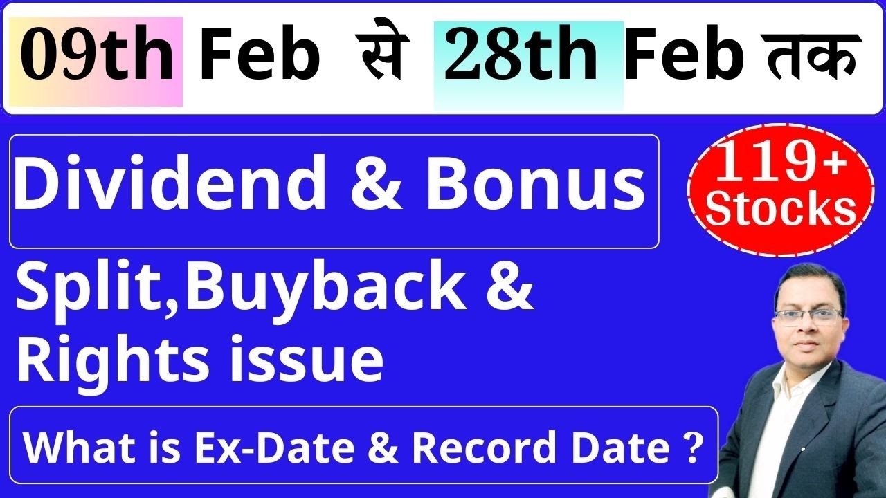 Top 119 Dividend stocks ,Bonus & Split I Upcoming dividend List I Upcoming Bonus ,split announcement