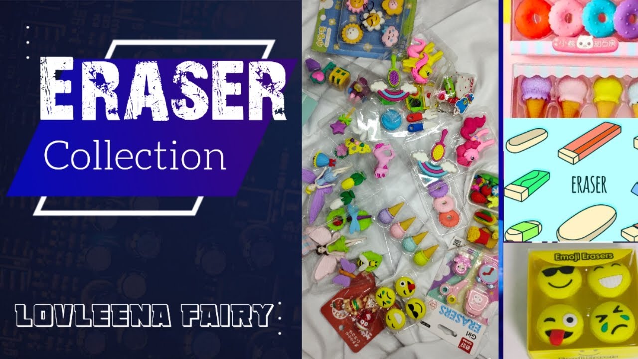 My New Eraser Collection | Mini Erasers | Different Brands' Eraser Haul |@lovleenafairy