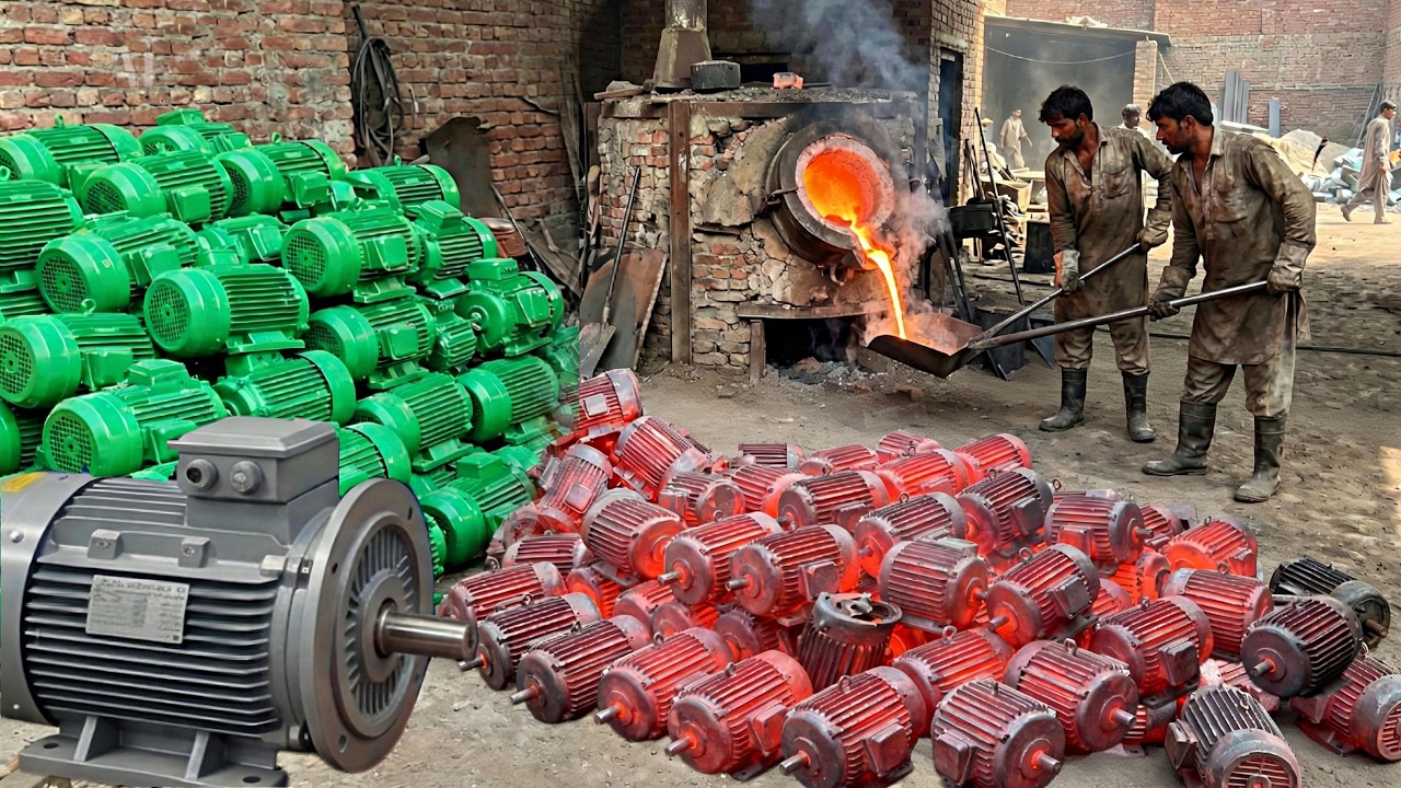 Amazing Manufacturing Process of Industrial Giant Motor & Winding process. Factory Mass Production