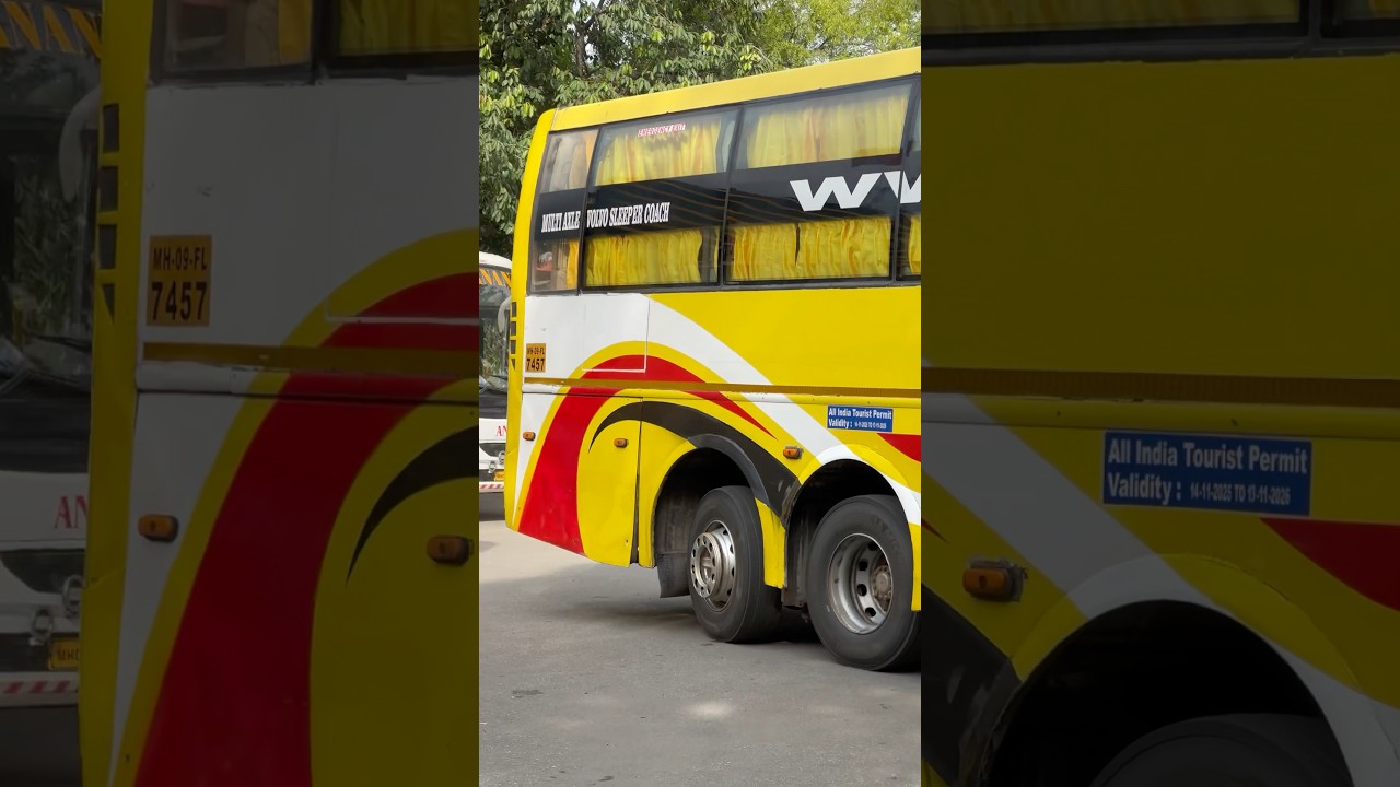 The Rear Tag Axle in  Action | VRL Vijayanand’s Volvo B11R 14.5M | MultiAxle AC Sleeper 