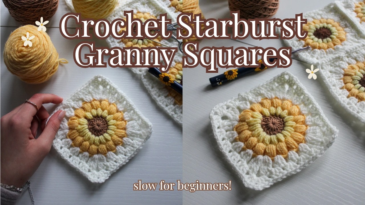 How to Crochet Starburst Granny Squares (for beginners!)