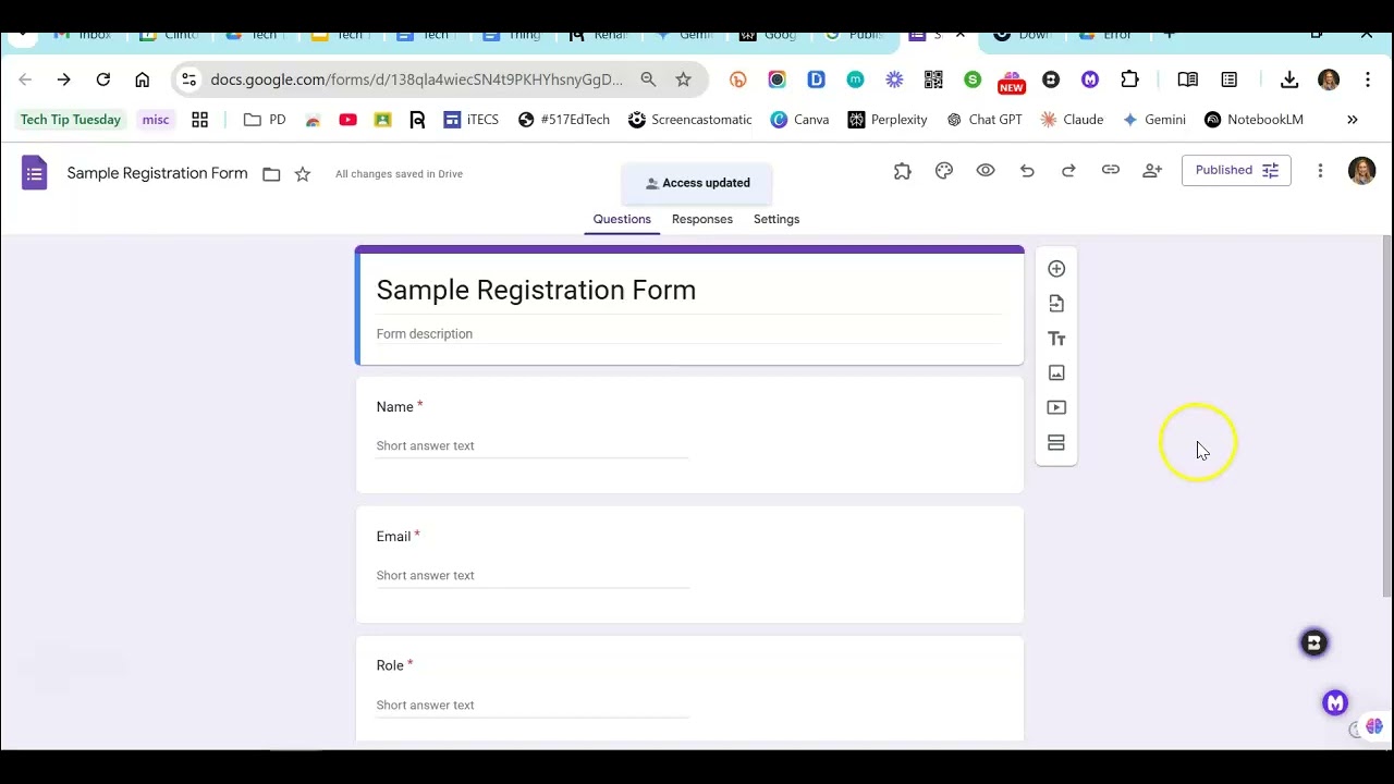 Tech Tip Tuesday - Google Form Publish & Sharing Features