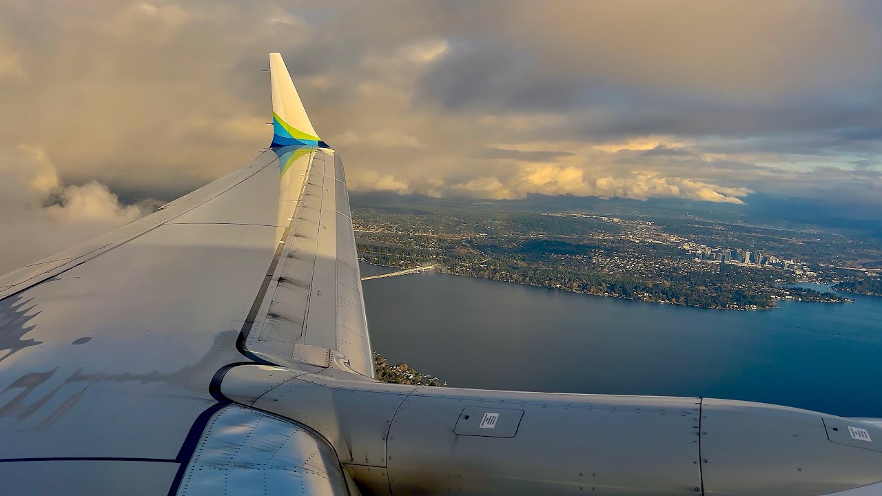 [4K] – Awesome Seattle Sunset Landing – Alaska Airlines – Boeing 737-9 Max – SEA – N919AK – SCS 1260