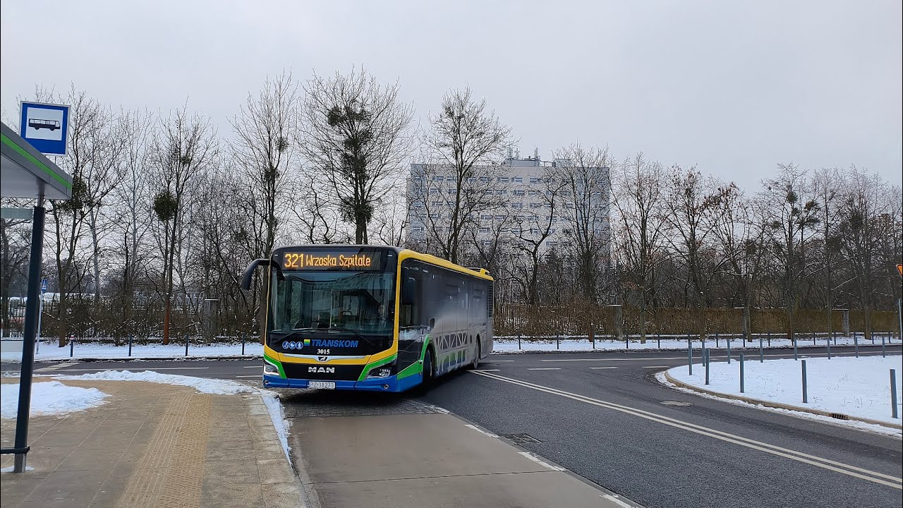 Transkom Czerwonak Linia 321 kierunek Kicin/Pętla(opis).MAN NL280 Lion's City 12 EfficientHybrid.