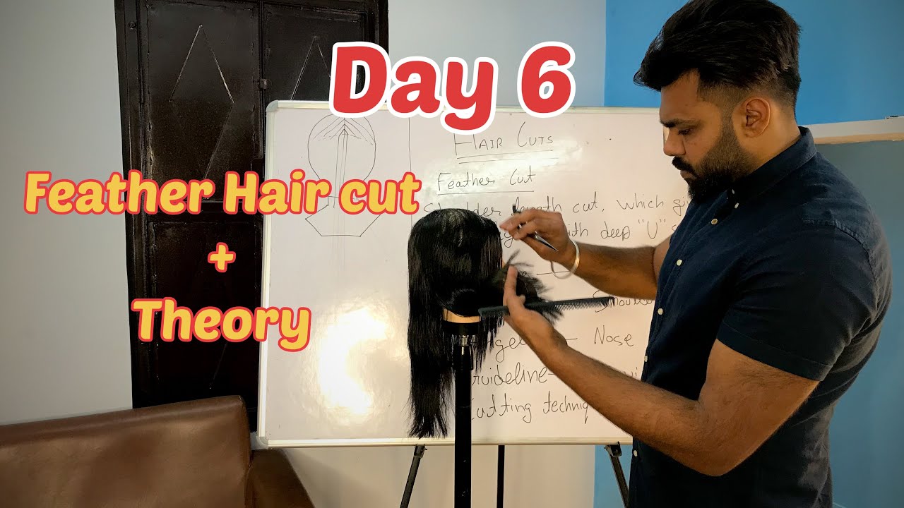 Feather haircut and Theory | day 6 | hair diploma | hair course | hair tutorial