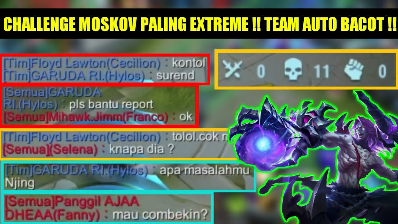 PRANK TOP GLOBAL MOSKOV MATI 11X !! TEAM AUTO BACOD !! NAMUN AKHIRNYA WIN - MOBILE LEGENDS