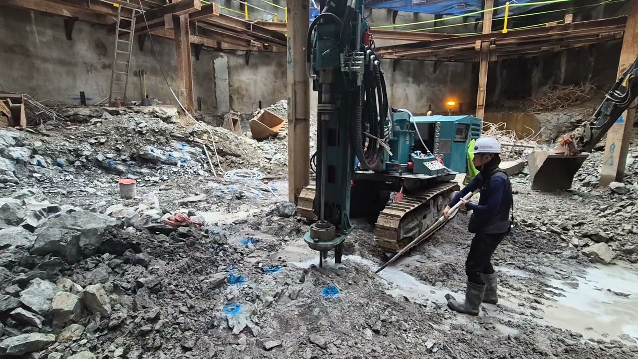 Non-Explosive Demolition HARD ROCK MINI Drilling rig  low noise technology  유석토건주식회사 010-8878-6627