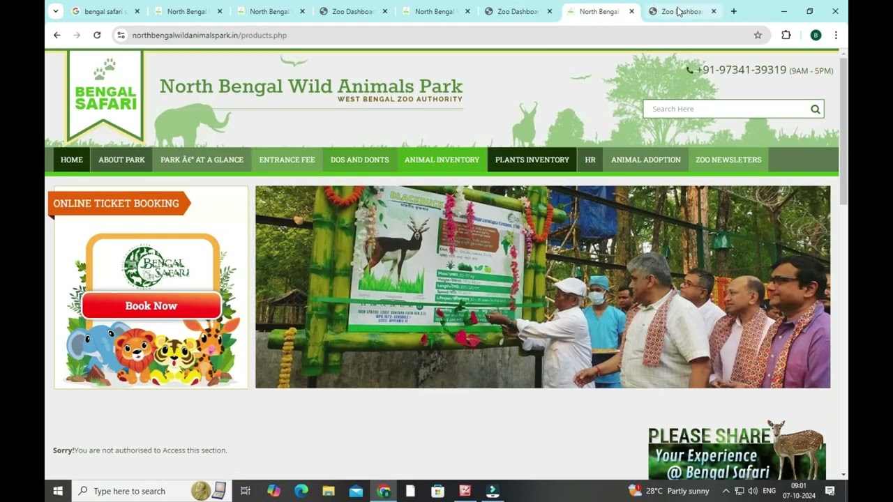 Bengal safari Siliguri ticket booking online