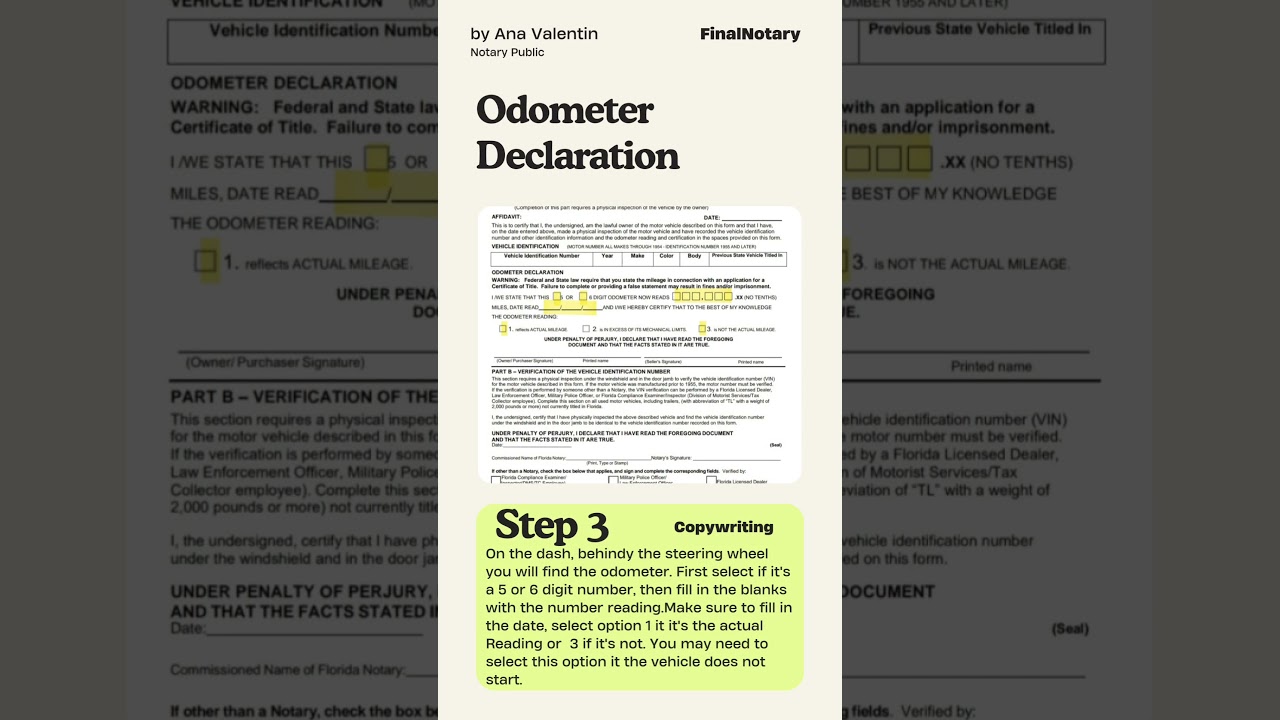 How to notarize a vin verification #notarycoach #tutorial #stepbystep #notary