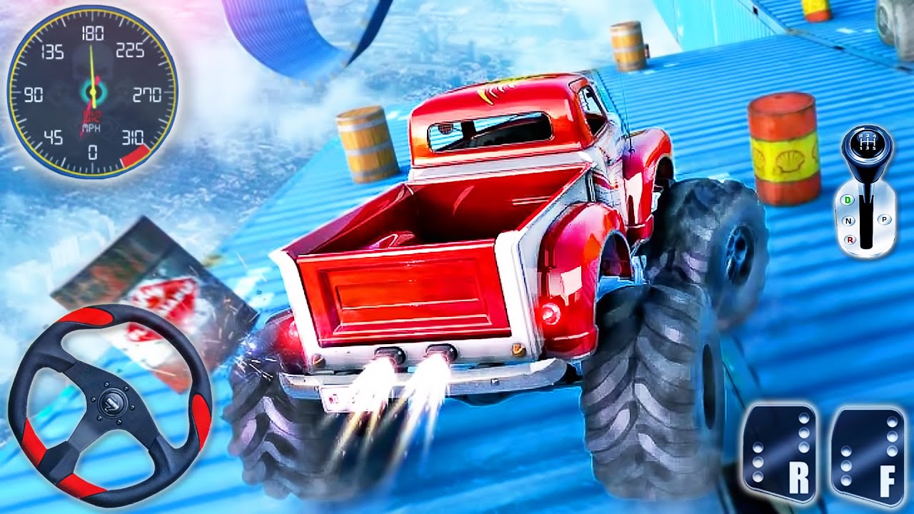 Monster Truck Mega Ramp Racing - Impossible GT Car Stunts Driver - Android GamePlay #2